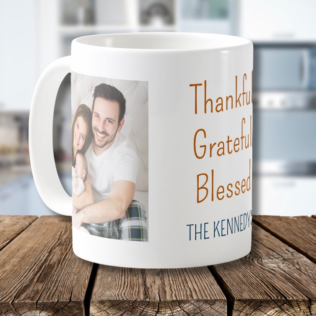 Thankful Grateful Blessed Thanksgiving 2 Photo  Coffee Mug (Creator Uploaded)