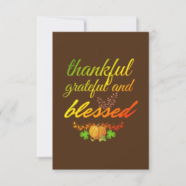THANKFUL GRATEFUL BLESSED THANKSGIVING CARD (Front)