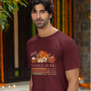 Thankful Grateful Blessed-Thanksgiving Design T-Shirt