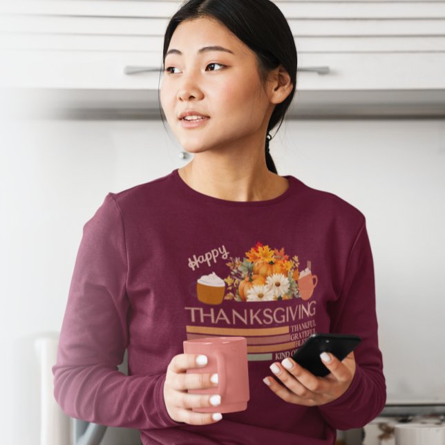 Thankful Grateful Blessed-Thanksgiving Design T-Shirt (Creator Uploaded)