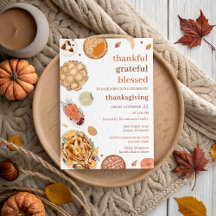 Thankful Grateful Blessed Thanksgiving Dinner