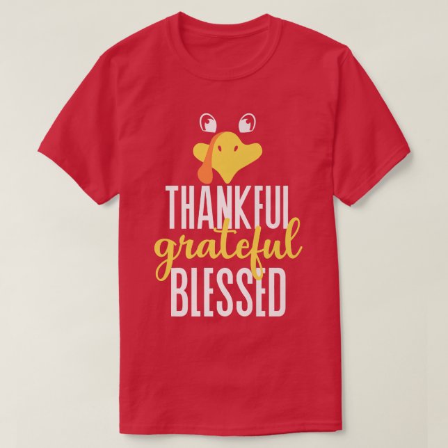 Thankful Grateful Blessed Thanksgiving Family Men  T-Shirt (Design Front)