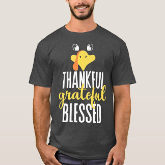 Thankful Grateful Blessed Thanksgiving Family Men  T-Shirt