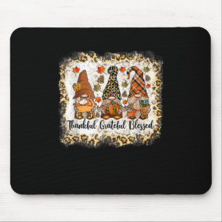 Thankful Grateful Blessed Thanksgiving Gnome Leopa Mouse Pad