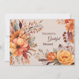 Thankful grateful blessed Thanksgiving Greeting Holiday Card