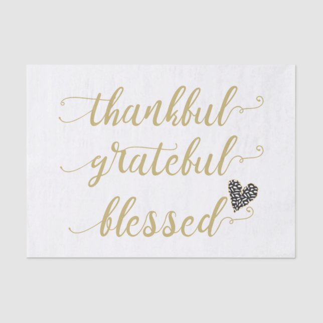 thankful grateful blessed thanksgiving holiday tissue paper (Front)