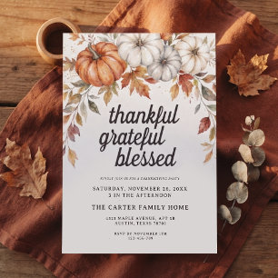 Thankful Grateful Blessed Thanksgiving Invite