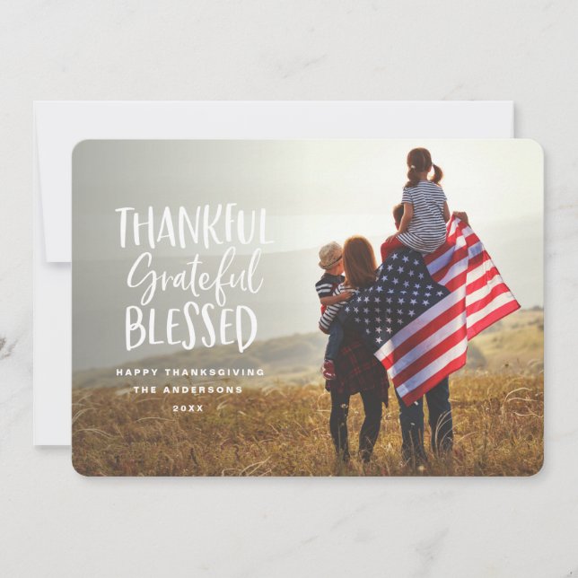 Thankful, grateful, blessed thanksgiving photo (Front)