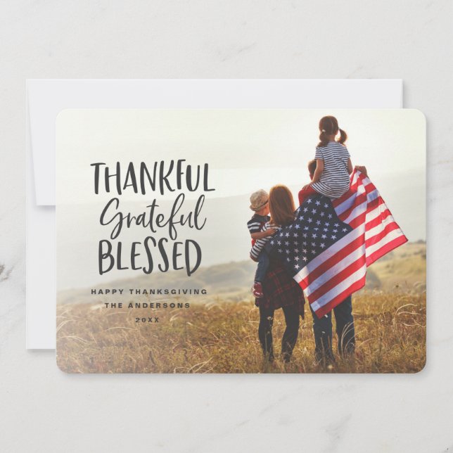 Thankful, grateful, blessed thanksgiving photo (Front)