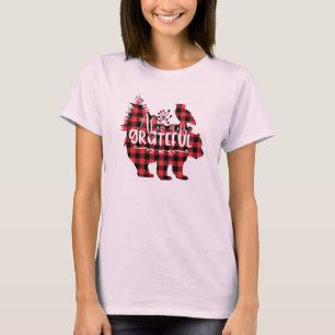 Thankful Grateful Blessed   Thanksgiving Plaid T-Shirt