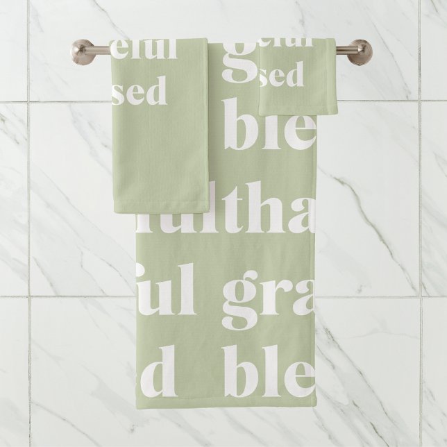 Thankful Grateful Blessed | Thanksgiving Quote Bath Towel Set (Creator Uploaded)
