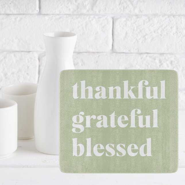 Thankful Grateful Blessed | Thanksgiving Quote Cutting Board (Creator Uploaded)