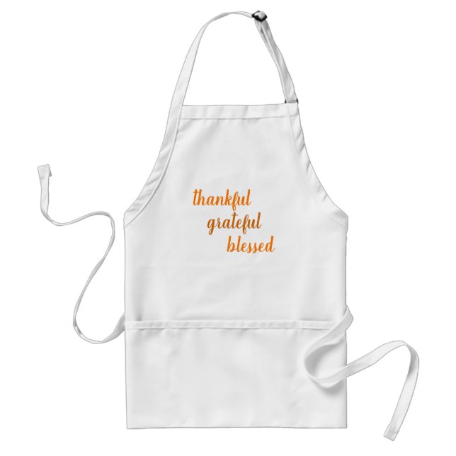 Thankful Grateful Blessed Thanksgiving Standard Apron (Front)