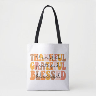 Thankful Grateful Blessed Tote Bag