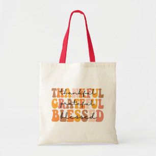 Thankful Grateful Blessed Tote Bag