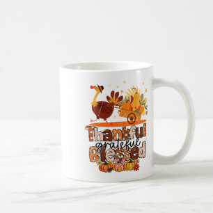 Thankful Grateful Blessed Turkey Christian Thanksg Coffee Mug