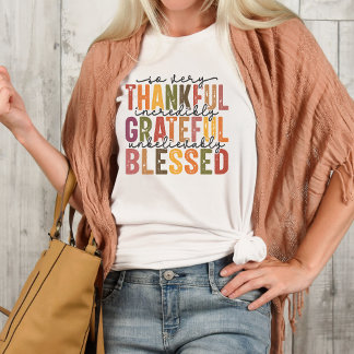 Thankful Grateful Blessed Women's Basic T-Shirt Tri-Blend Shirt