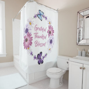 Thankful Grateful Blessed Women's Christian Faith Shower Curtain