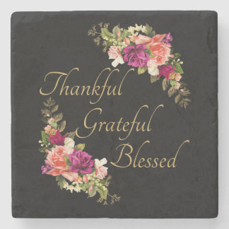Thankful Grateful Blessed Women's Christian Faith Stone Coaster