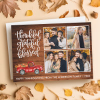 Thankful Grateful Blessed Wood Thanksgiving Truck