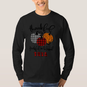 Thankful Grateful Blessed Yaya Autumn Fall Pumpkin T-Shirt