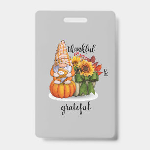 Thankful & grateful  ID badge