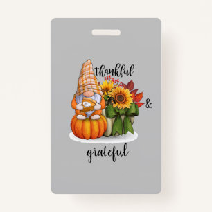 Thankful & grateful  ID badge