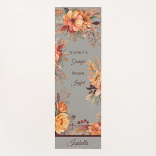 Thankful Grategul Blessed Floral Thanksgiving  Yoga Mat