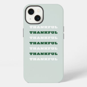 Thankful, Gratitude Quote, Green iPhone 13 Case