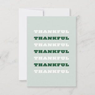 Thankful, Gratitude Quote, Green Thank You Card