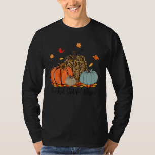 Thankful Greatful Blessed Leopard Pumpkin  Thanksg T-Shirt