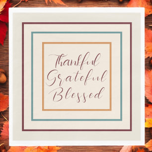 Thankful Greatful Blessed Thanksgiving Fall Napkin