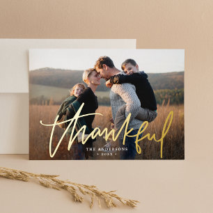 Thankful Hand-Lettered Script Photo Thanksgiving