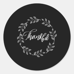 Thankful Happy Thanksgiving Happy Fall Yall Favori Classic Round Sticker