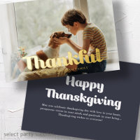 Thankful Happy Thanksgiving Modern Simple Photo
