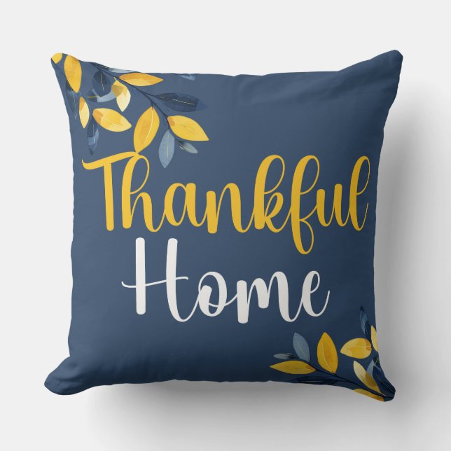 Thankful Home & Loving Roots Reversible Autumn Cushion (Front)