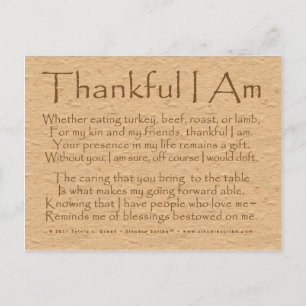 Thankful I Am Postcard