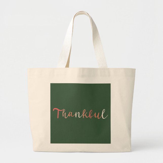 Thankful Large Tote Bag (Front)