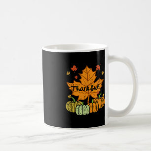 Thankful Leaf Pumpkin Cute Thanksgiving Fall Men W Coffee Mug