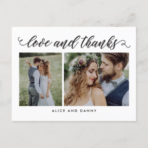 Thankful Love EDITABLE COLOR Thank You Postcard