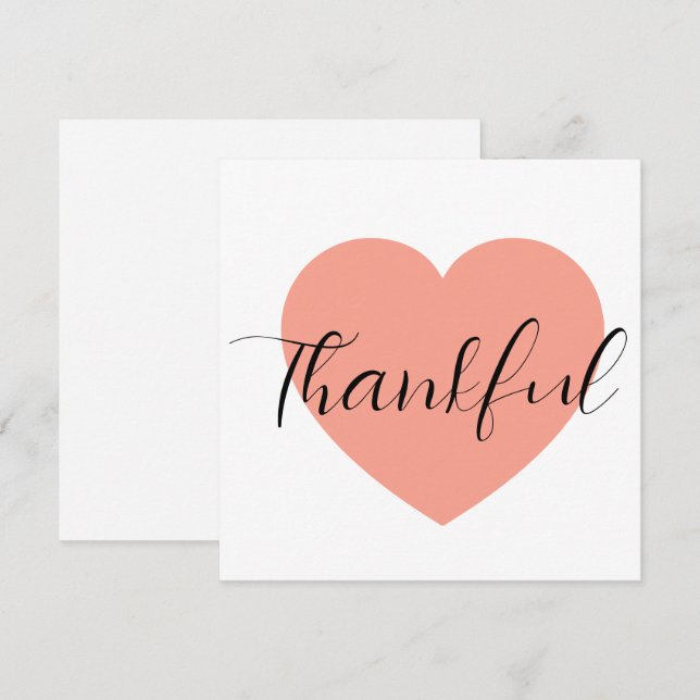 thankful love heart  invitation (Front/Back)