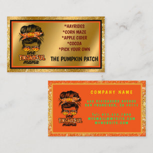 Thankful Mama Autumn Customise Text and Colour Business Card