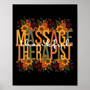 Thankful Massage Therapist Thanksgiving Massage Th Poster