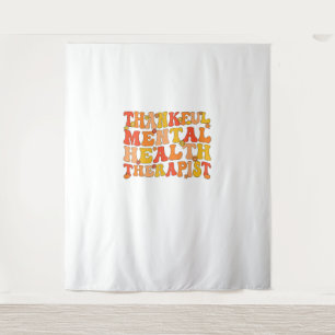 Thankful Mental Health Therapist Thanksgiving Tapestry