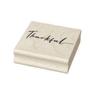 Thankful Modern Handlettering Script Rubber Stamp