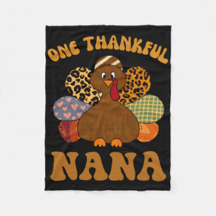 Thankful Nana For Women Fall Thanksgiving Turkey D Fleece Blanket