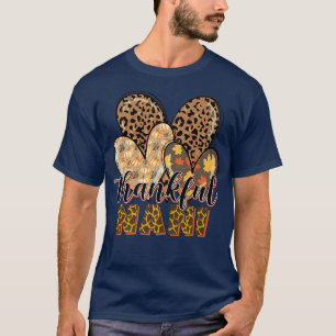 Thankful Nani Cheetah Heart Nani Life Fall Thanksg T-Shirt