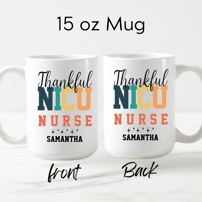 Thankful NICU Nurse Mug, NICU Nurse Gift, Nurse Two-Tone Coffee Mug (Creator Uploaded)