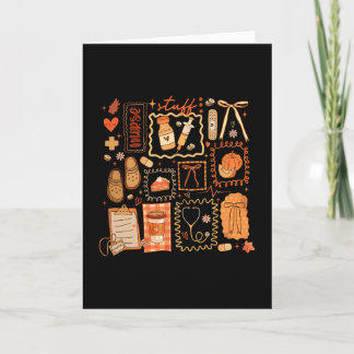 Thankful Nurse Fall Stethoscope Coquette Bow Thank Card