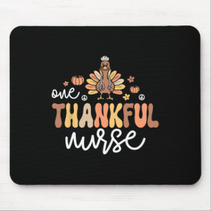 Thankful Nurse Groovy Thanksgiving Nursing Turkey Mouse Pad